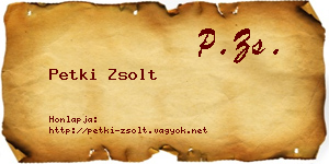 Petki Zsolt névjegykártya